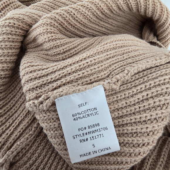 Le Lis Ribbed Knit Sweater Romper Collared Button Front Cozy Neutral Coastal Sm - Picture 7 of 11